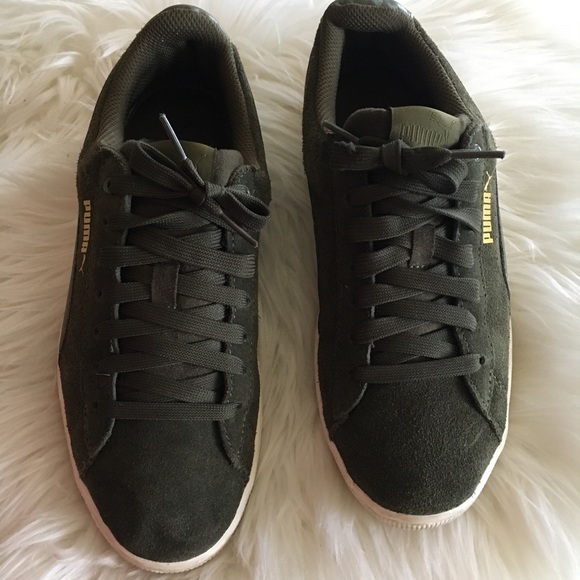 puma olive green sneakers